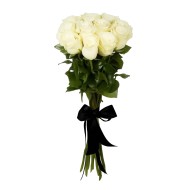 Белые розы 80 см на похороны
