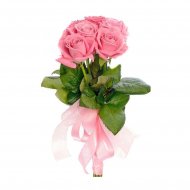 Из розовых роз 80 см под ленту