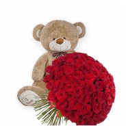 101 роза и большая игрушка